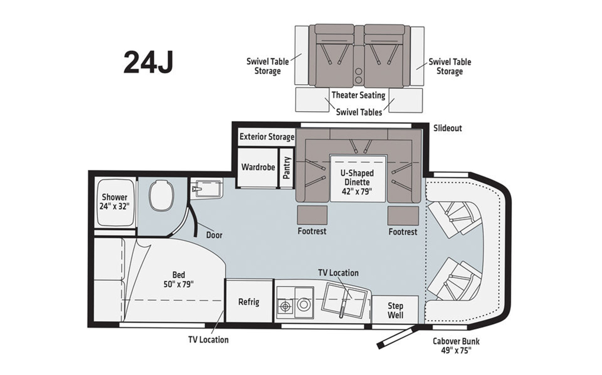 New 2023 Winnebago View 24J Floorplan